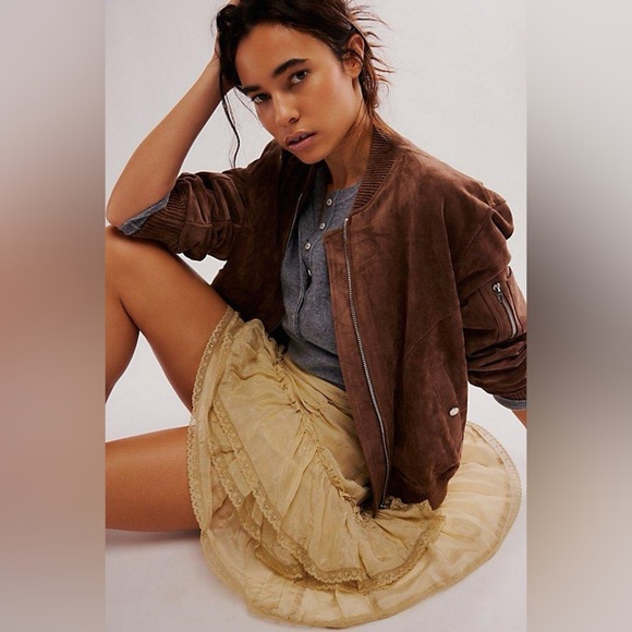 NWT FREE PEOPLE Calliope Ruffle Midi Skirt - Picture 3 of 10